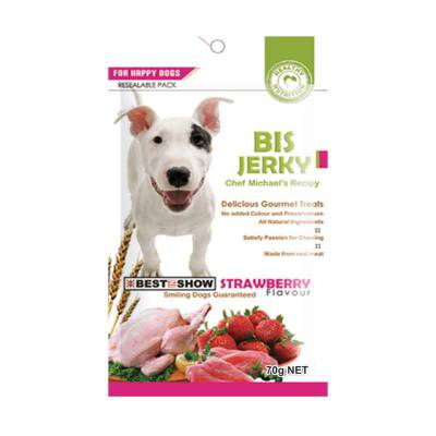 Snack Anjing BIS Jerky Strawberry