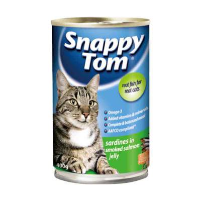 Makanan Kucing Snappy Tom Sardines with Smoked Salmon Jelly 400 gram