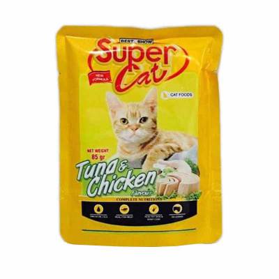 Makanan Kucing Supercat Tuna& Chicken Pouch