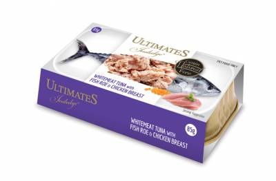 Makanan Kucing Basah Ultimates Whitemeat Tuna with Red Bream & Chic Breast 85 gram
