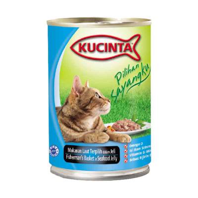 Makanan Kucing KUCINTA FISHERMANâ€™S BASKET IN  SEAFOOD JELLY 400 gram