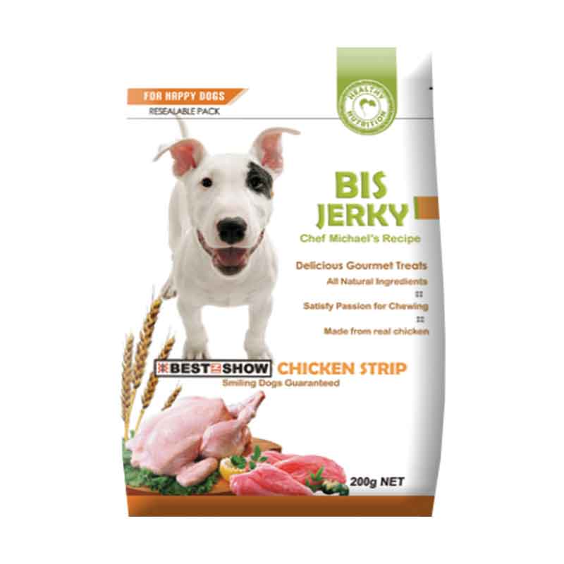 Snack Anjing BIS Jerky Chicken Strips 200 Gr