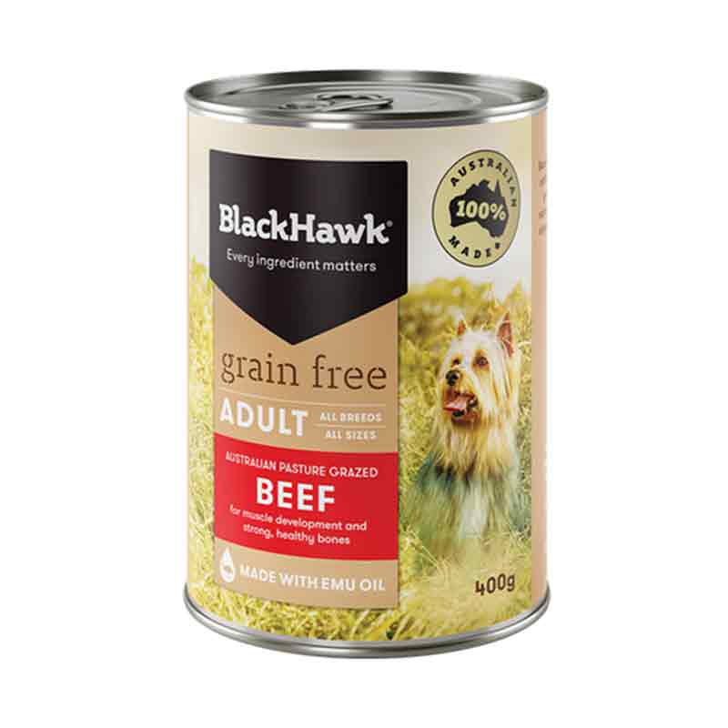 Makanan Anjing Black Hawk Beef Grain Free Dog Can 400g