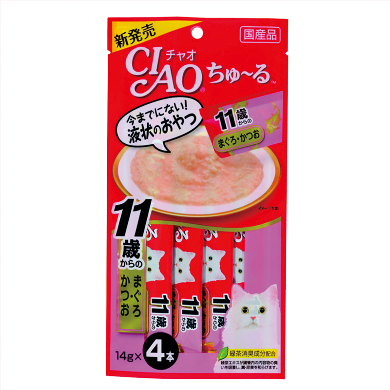 Cemilan Kucing CIAO Liquid Snack Tuna with Collagen 56 gram