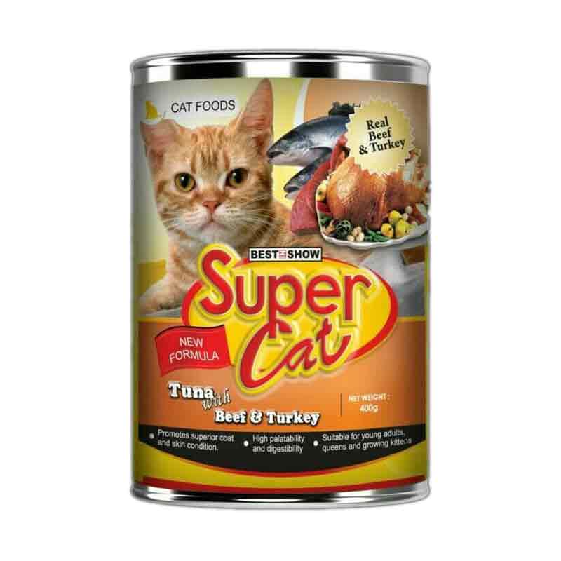 Makanan Kucing Super Cat Beef & Turkey 400gr
